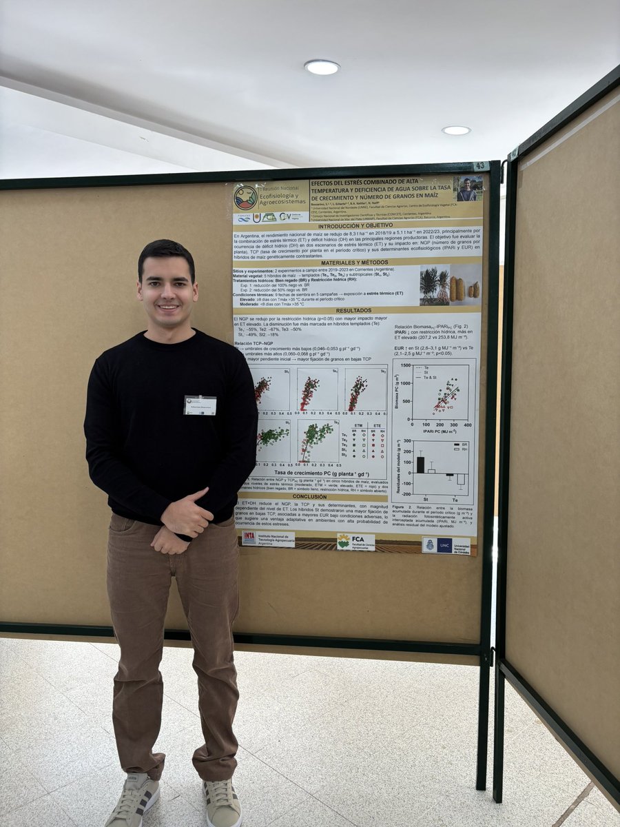📌 Primera Reunión Nacional de Ecofisiología y Agroecosistemas

🔥💧 Maíz bajo fuego y sin agua… ¿cómo responde? 🌽

👉 Lo contamos en nuestro póster.