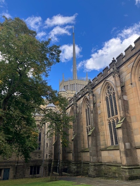 Crossing the Pennines from <a href="/WakeCathedral/">Wakefield Cathedral</a> for a great day with <a href="/RevJimLaw/">James Lawrence</a> <a href="/talkChristianly/">Christopher Landau</a> and others at <a href="/bbcathedral/">Blackburn Cathedral</a> thinking about faith and disagreement.