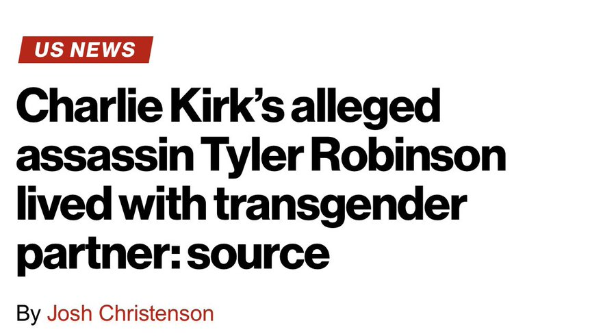 dewaldt_h's tweet image. 🚨 BREAKING: Charlie Kirk assassin Tyler Robinson was living with his TRANSGENDER PARTNER, per Fox News  A “male transitioning to female”

Tyler Robinson lived with a transgender partner, a male transitioning to female, who is fully cooperating with the FBI. Omar knew what was…