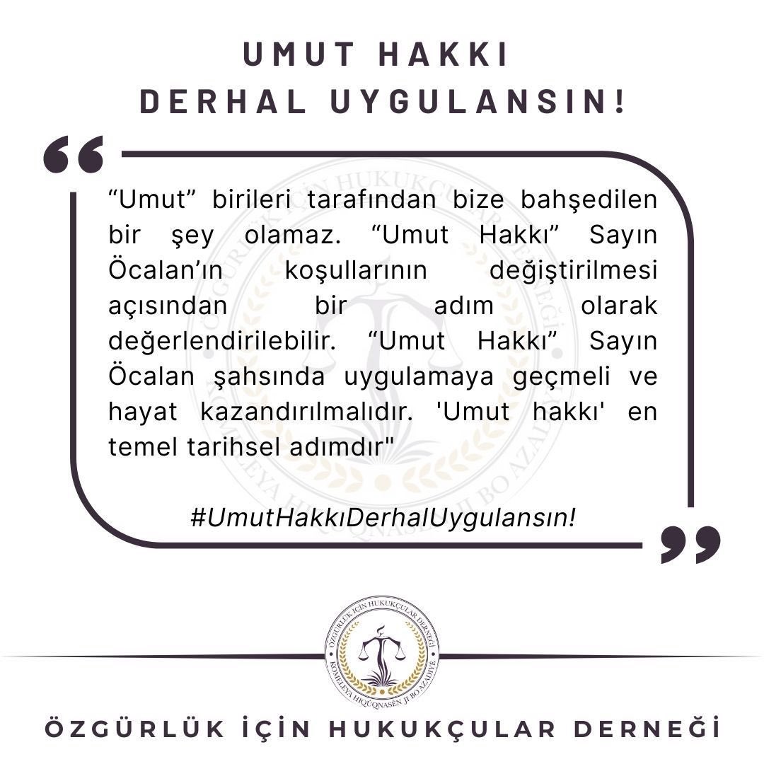 #UmutHakkıDerhalUygulansın