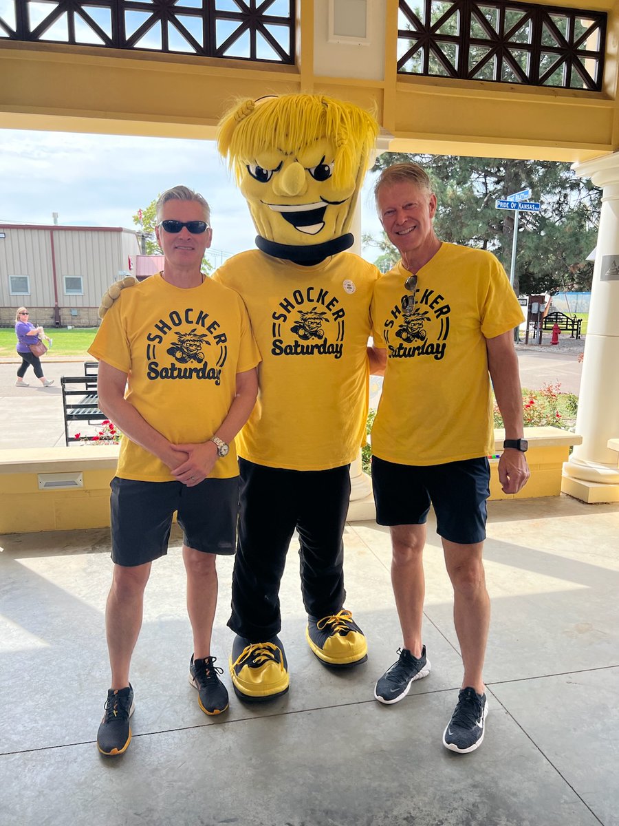 Wonderful day at the Kansas State Fair connecting with our Shocker community and celebrating all things Kansas! 🌾💛🖤