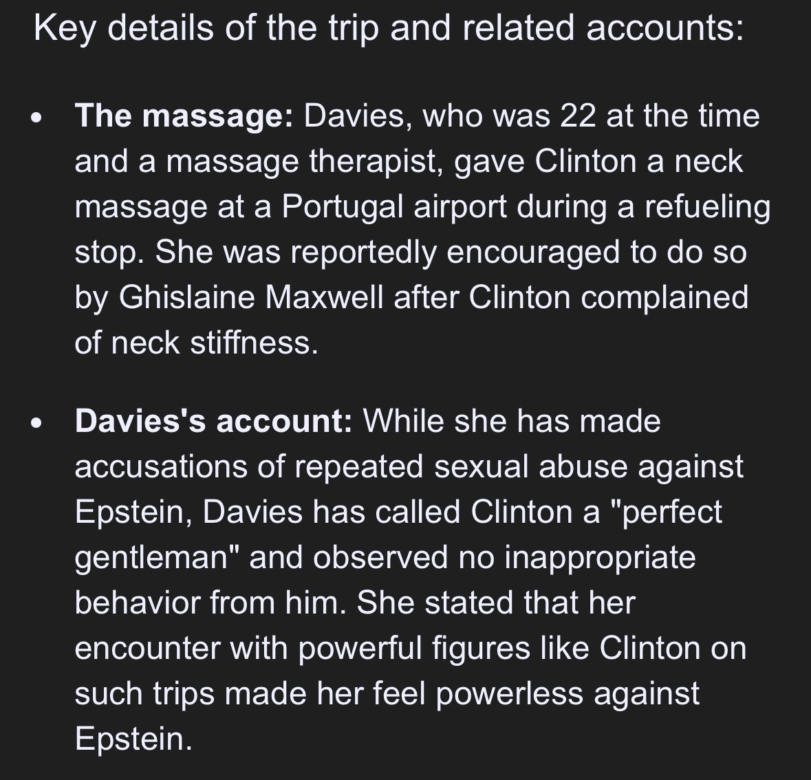 Tiffanyisontwit's tweet photo. @DialSe7en @HollyHill22 @CongressmanRaja I was able to find more information, according to her, she was 22 in the photo and said Bill Clinton was a perfect gentleman. She WAS assaulted by Jeffery Epstein as a minor, but this photo is her giving Clinton a neck massage as a 22 yr old massage therapist. So… yeah. https://t.co/qp2SnU5grD