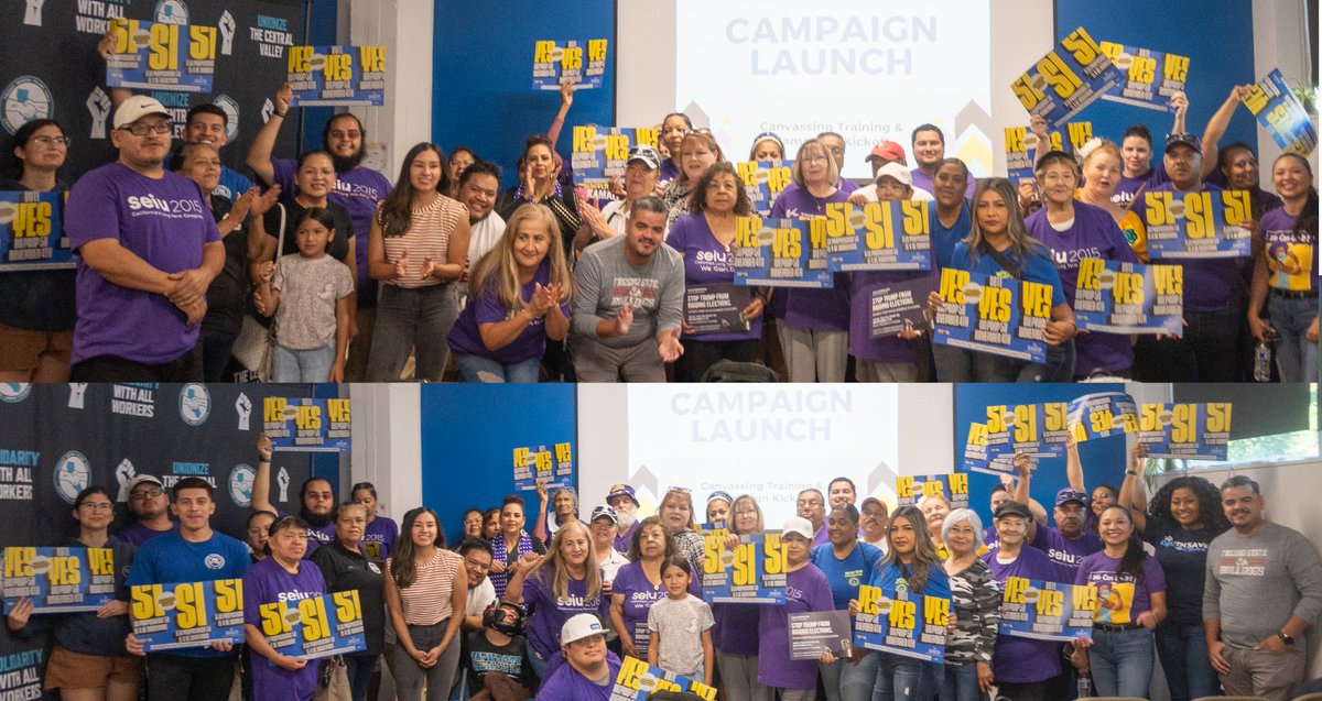 CentralCALabor's tweet photo. We are defending our democracy and letting our communities know what’s at stake this November. Vote YES on Prop 50! #YesOn50 #UnionStrong #SíSePuede https://t.co/zcOex0S92E