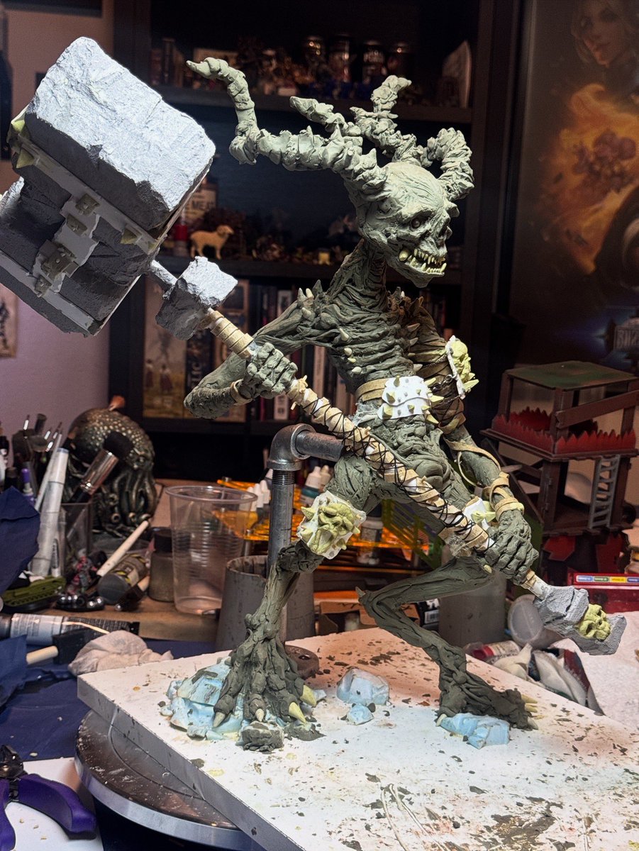 been sculpting a big skeleton man