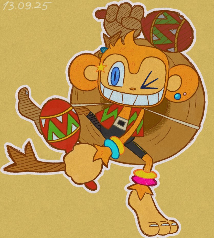 strawbelemonade's tweet image. “やっとなれたよマラカスアイドル

みんなが君に注目だ！”

based on an artwork from Samba de Amigo ver. 2000 !!

#SambadeAmigo