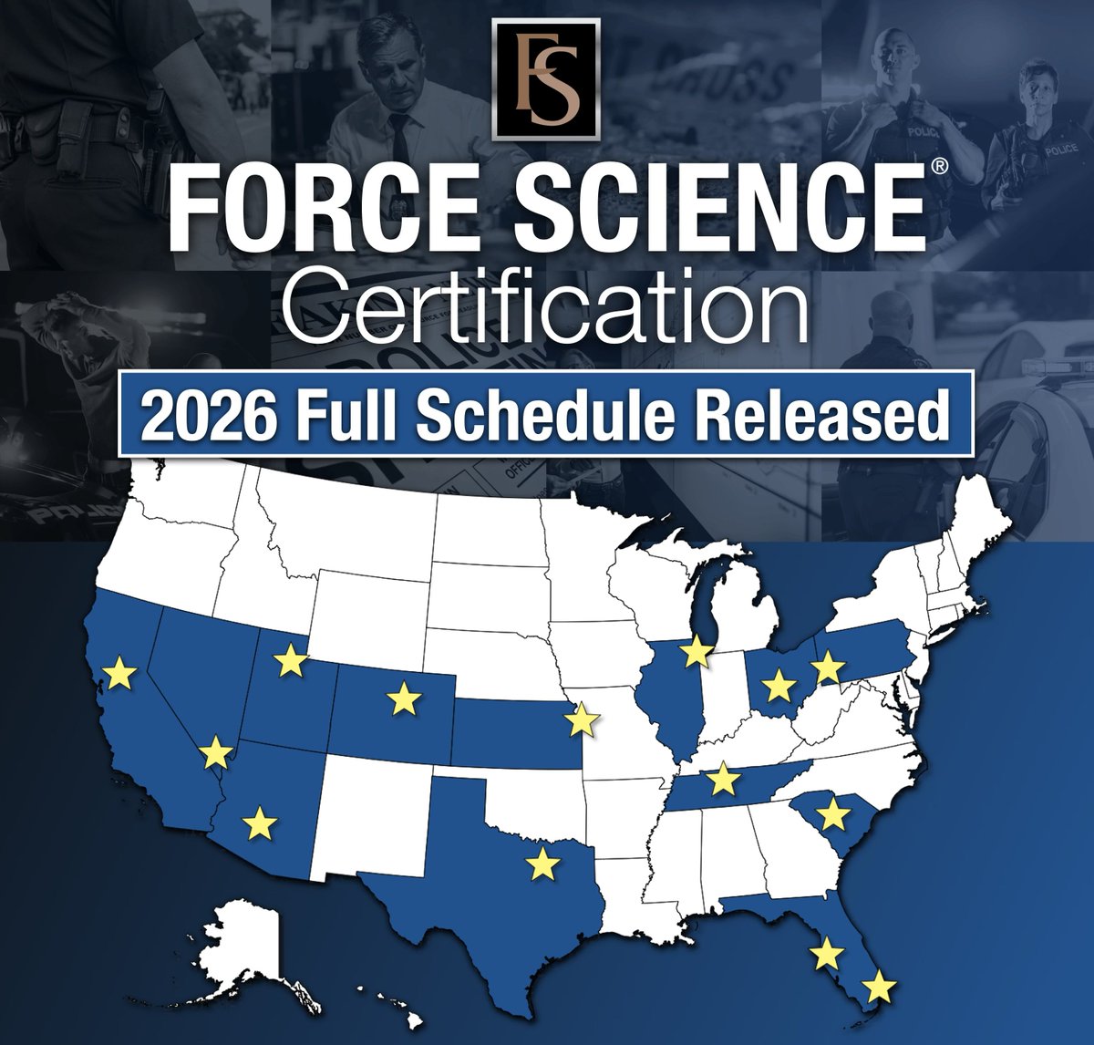 📣 The 2026 Force Science Certification Course Schedule is LIVE!

15 courses. 40 hours. One of the most comprehensive training experiences for those in and around the law enforcement profession—focused on human behavior and performance under stress.

Participants will explore the