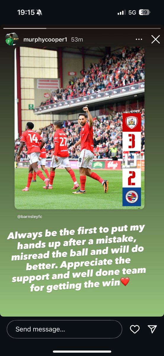Has to be said, fair fucks to Murphy Cooper for owning his mistake. Unreal keeper who will be pivotal for us this season