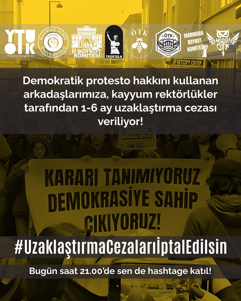 #UzaklaştırmaCezalarıİptalEdilsin