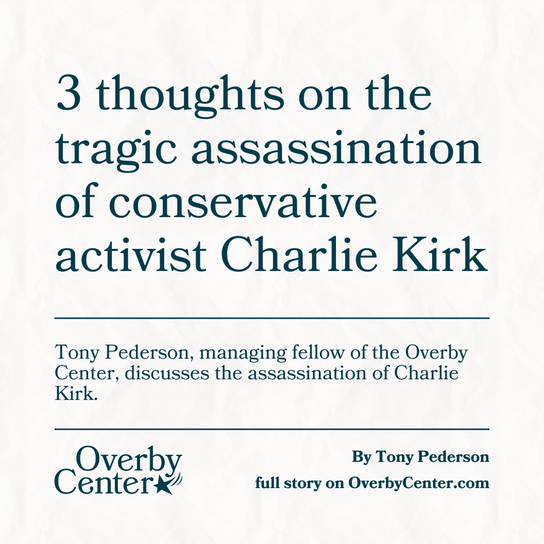 Tony Pederson, managing fellow of the Overby Center, discusses the assassination of Charlie Kirk.

Read the full article by Tony Pederson at overbycenter.com/news-and-analy…