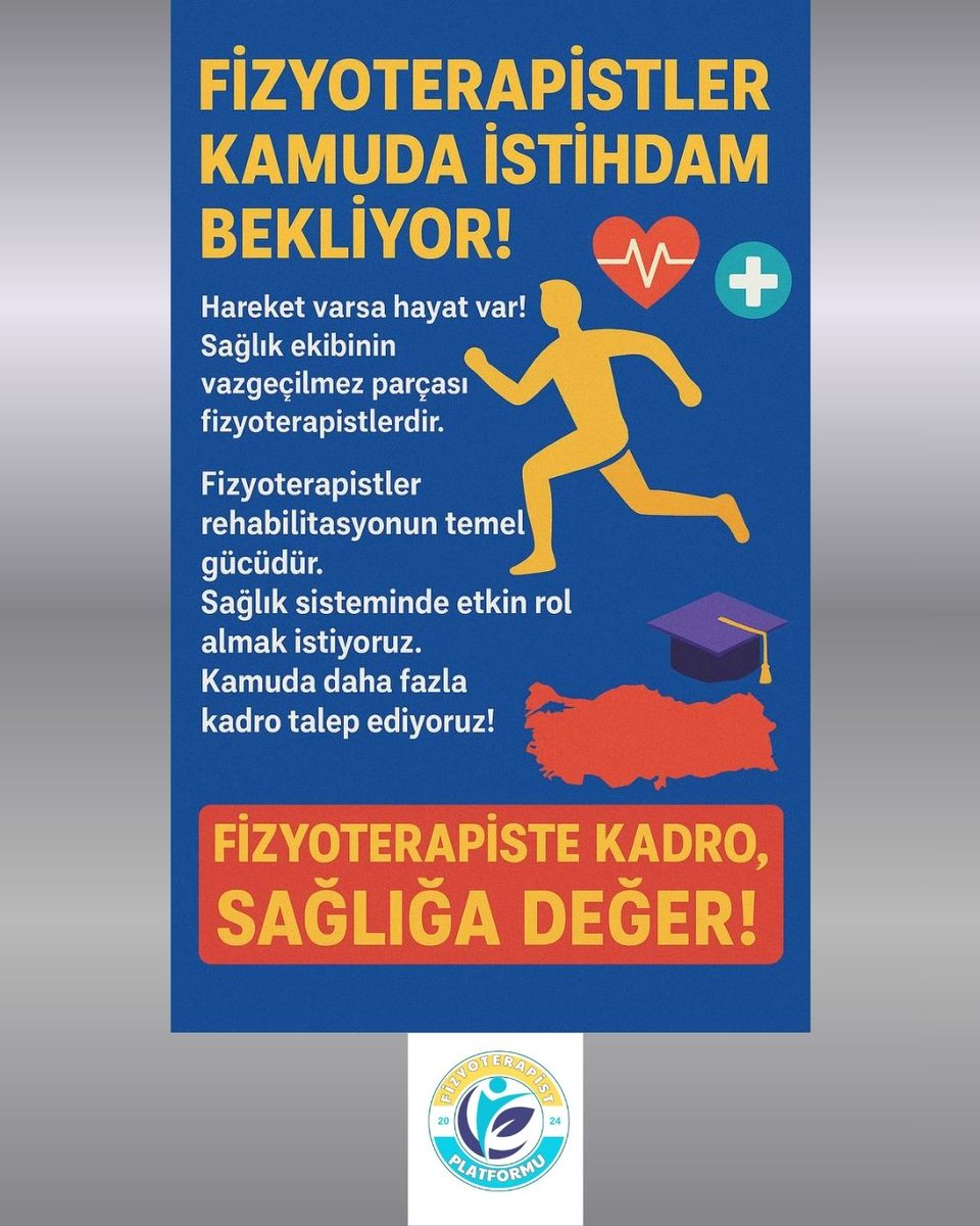Fizyoterapist12's tweet photo. Sayın Bakanım @drmemisoglu 

🔻 FİZYOTERAPİSTLER olarak 18 Bin Sağlık Personeli alımında ve 2026 yılında yapılacak Sağlık personeli alımında adil bir şekilde istihdam talep etmekteyiz. 

🔻Son 16 aydır sadece 121 Fizyoterapist istihdami yapılırken 35 ilimize istihdam yapılmadı.

🔻#TürkiyeYuzyilina yakışır bir şekilde FİZYOTERAPİST istihdamı artmalı, taşeron sistemi kaldırılmalı ve 90+ ile atanmayı bekleyen FİZYOTERAPİSTLER Kamuda mesleğini yapmalı.

@saglikbakanligi

#FizyoterapisteAdilAtama
