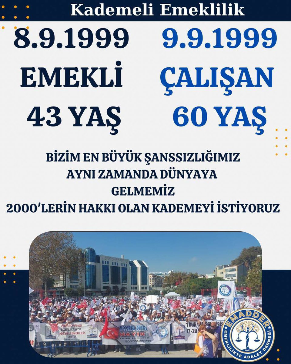 Metin S ⚖️ 🇹🇷 (@bmetin13) on Twitter photo <a href="/RTErdogan/">Recep Tayyip Erdoğan</a> Sayın Cumhurbaşkan'ım
Kademeli Emeklilik ADALET gereğidir .
Desteklerinizi rica ediyoruz
<a href="/RTErdogan/">Recep Tayyip Erdoğan</a>
<a href="/NumanKurtulmus/">Numan Kurtulmuş</a>
<a href="/isikhanvedat/">Prof. Dr. Vedat Işıkhan</a>
<a href="/memetsimsek/">Mehmet Simsek</a>
<a href="/EmadDernegi/">EMEKLİLİKTE ADALET DERNEĞİ ⚖️</a>
#TESdenÖnceKADEME
#KademeAnketi <a href="/RTErdogan/">Recep Tayyip Erdoğan</a> Sayın Cumhurbaşkan'ım
Kademeli Emeklilik ADALET gereğidir .
Desteklerinizi rica ediyoruz
<a href="/RTErdogan/">Recep Tayyip Erdoğan</a>
<a href="/NumanKurtulmus/">Numan Kurtulmuş</a>
<a href="/isikhanvedat/">Prof. Dr. Vedat Işıkhan</a>
<a href="/memetsimsek/">Mehmet Simsek</a>
<a href="/EmadDernegi/">EMEKLİLİKTE ADALET DERNEĞİ ⚖️</a>
#TESdenÖnceKADEME
#KademeAnketi