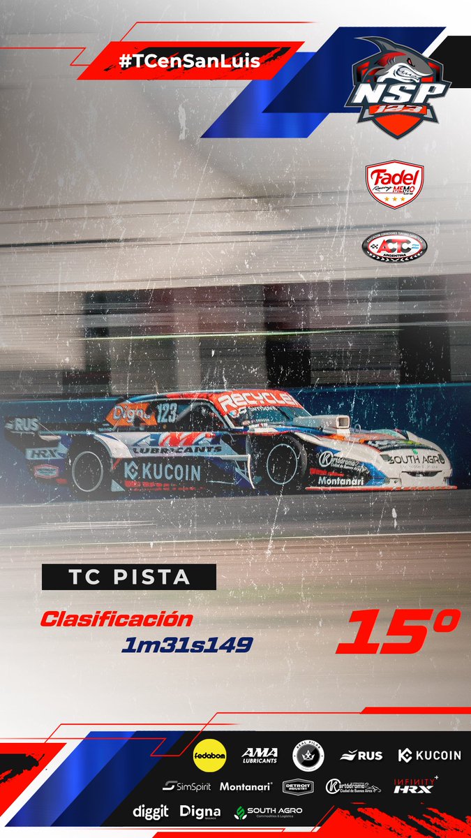 #TCenSanLuis | #TCPista

Mala clasifica para nosotros, había sido muy bueno lo de los ensayos y nos sorprendieron algunas tendencias en la vuelta rápida.

Se sigue trabajando para mejorar de cara a las series y la final de mañana con el objetivo de ir para adelante!