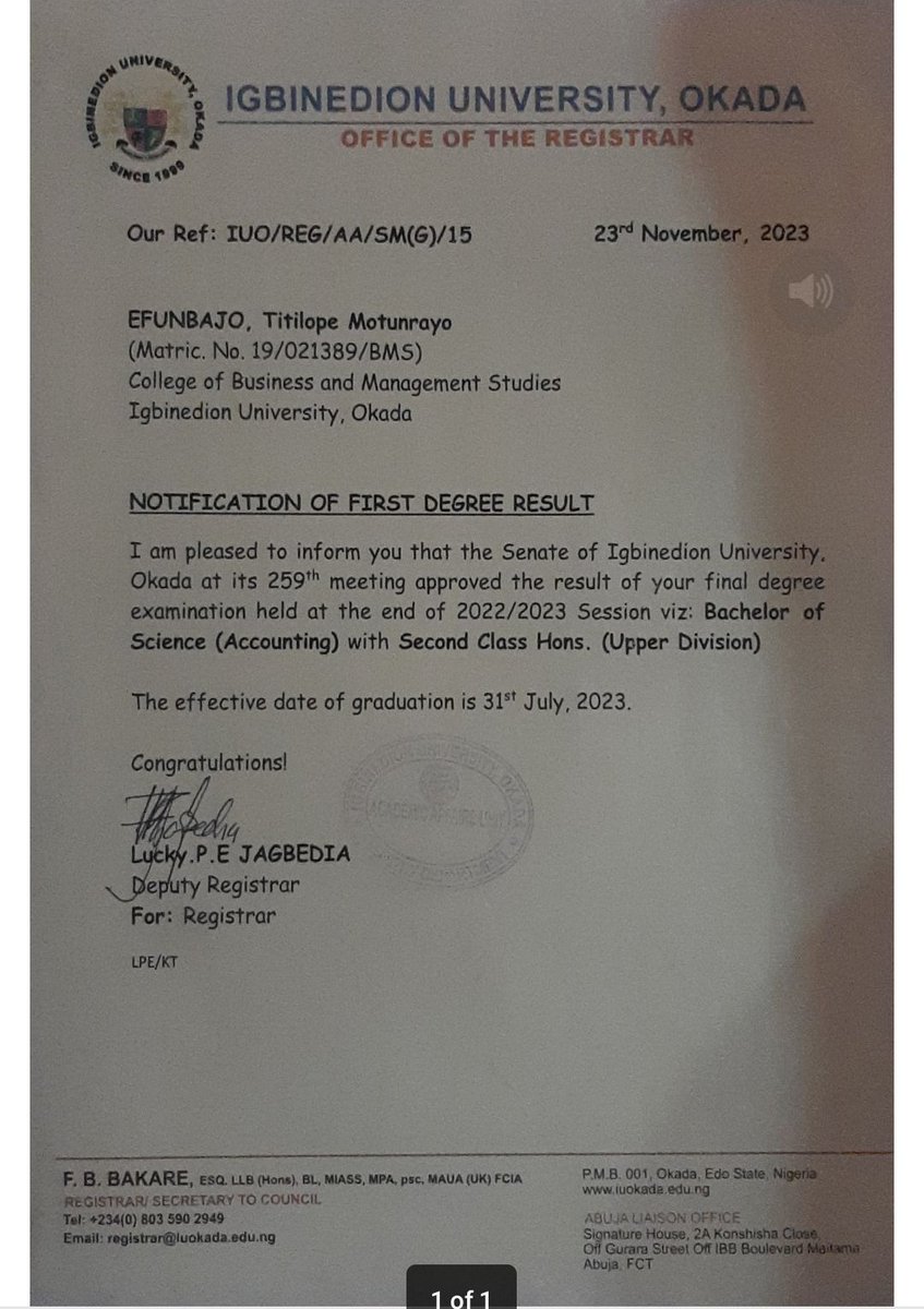 Guys, I graduated from Igbinedion University through a scholarship foundation. Sadly, my certificate &amp; transcript are being withheld because the foundation still owes the school. I need ₦2m to clear it so I can move forward with my career 😩😫