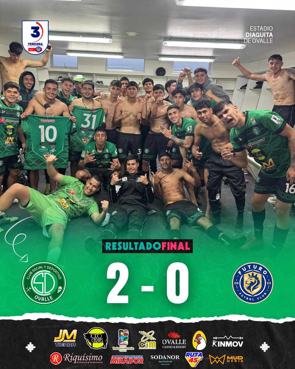 𝐂𝐔𝐀𝐑𝐓𝐀 𝐕𝐈𝐂𝐓𝐎𝐑𝐈𝐀❗💚

🟢 CSD Ovalle 2️⃣
🔵 Futuro FC 0️⃣

Goles: Diego Jeria ⚽ y Brandon Flores 🔥 (golazo desde mitad de cancha).

¡Vamos equipo! 🙌
Próxima fecha vs Unión Compañías (V) ✍️

#Ovalle #CSDOvalle #ElEquipoDeLaGente 🇳🇬