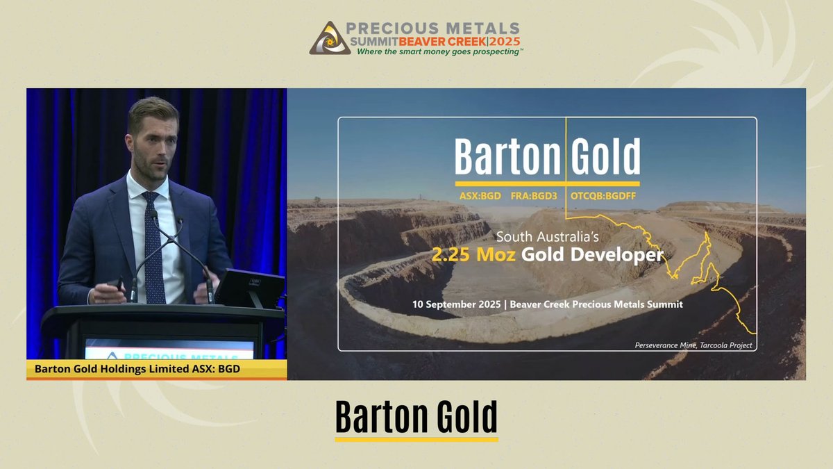 📢 Barton Gold 𝐕𝐢𝐝𝐞𝐨: 𝐏𝐫𝐞𝐬𝐞𝐧𝐭𝐚𝐭𝐢𝐨𝐧 𝐭𝐨 𝟐𝟎𝟐𝟓 𝐁𝐞𝐚𝐯𝐞𝐫 𝐂𝐫𝐞𝐞𝐤 𝐏𝐫𝐞𝐜𝐢𝐨𝐮𝐬 𝐌𝐞𝐭𝐚𝐥𝐬 𝐒𝐮𝐦𝐦𝐢𝐭
Watch: lnkd.in/gs9uiiGY

#gold #silver #investment #mining #SouthAustralia #team #exploration #ASX: $BGD #OTCQB: $BGDFF #FRA: $BGD3 #news