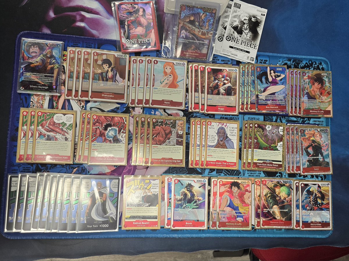 09/13 Red Riot Store Championships - 1st/32 with Rayleigh

Teach 🎲✅️ (2nd)
Shanks ✅️ (1st)
PLuffy ✅️ (2nd)
UP Luffy 🎲✅️ (2nd)
Mirror ✅️ (2nd) <a href="/JT_TCG/">JT</a> 🐐

Vegas nationals invite SECURED I'm so excited