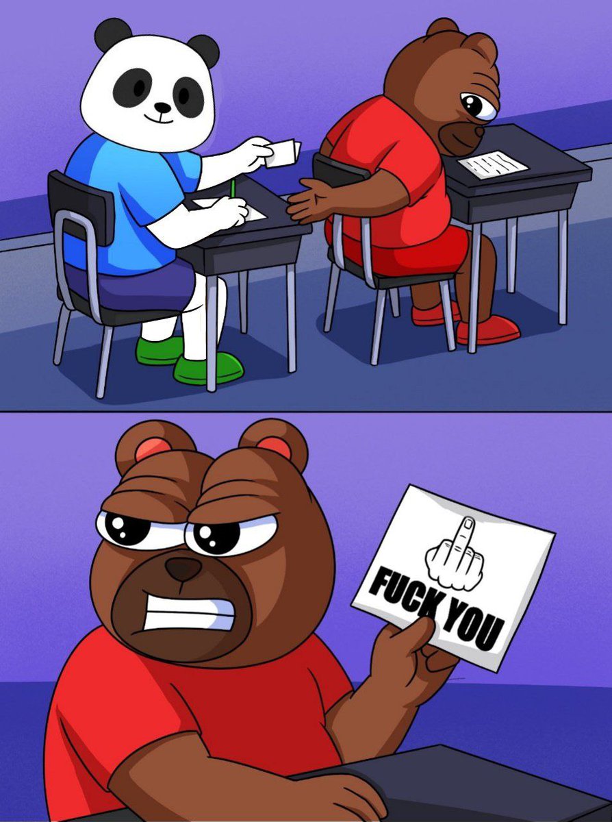 Pandupandas's tweet image. Here bear read my note ❗️❗️❗️