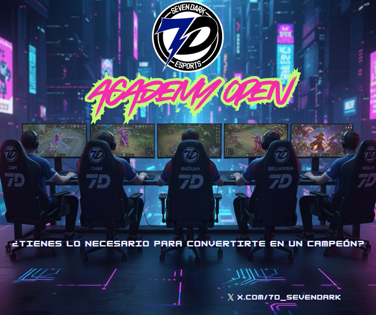 Sabemos del enorme talento en LATAM y la falta de oportunidades, y es por esto que queremos a reafirmar nuestro compromiso con la formación de competidores de alto nivel y lanzar nuestra #7DAcademy

- Gaming House en Chile
- Sesiones de Coaching gratuitas
...¡Y mucho más!