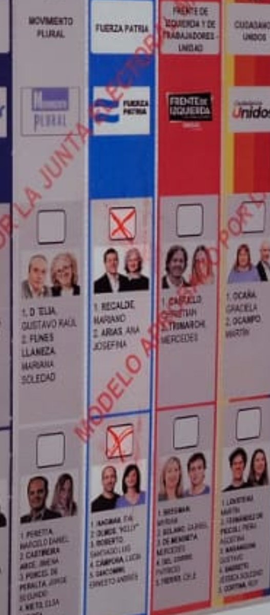 Por favor tengan en cuenta que hay que poner dos cruces
REPITO: DOS CRUCES en la boleta porque si no se pone la cruz  queda el voto en blanco
