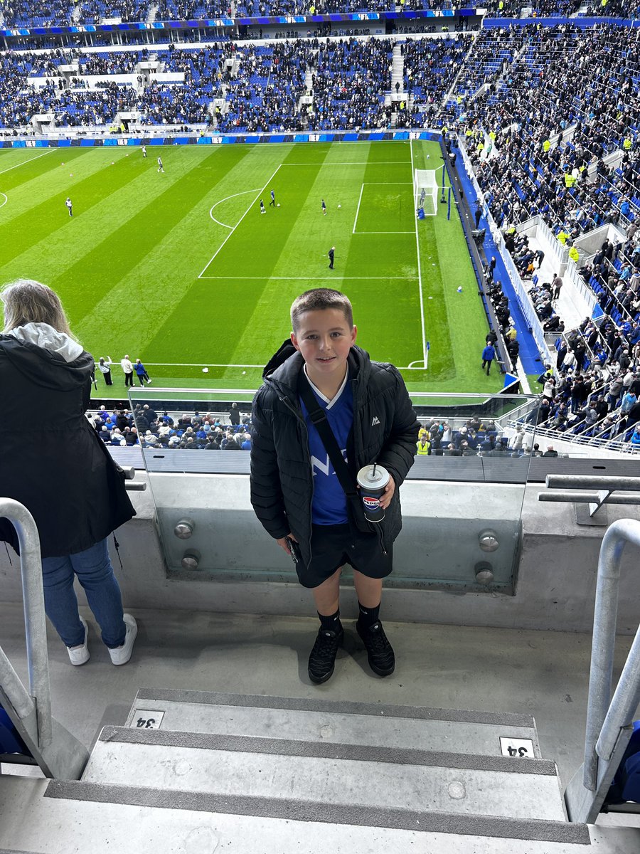 First game for Noah at the new stadium, waiting patiently to see <a href="/JackGrealish/">Jack Grealish</a>, he has even converted me from a city fan to an Everton Ian