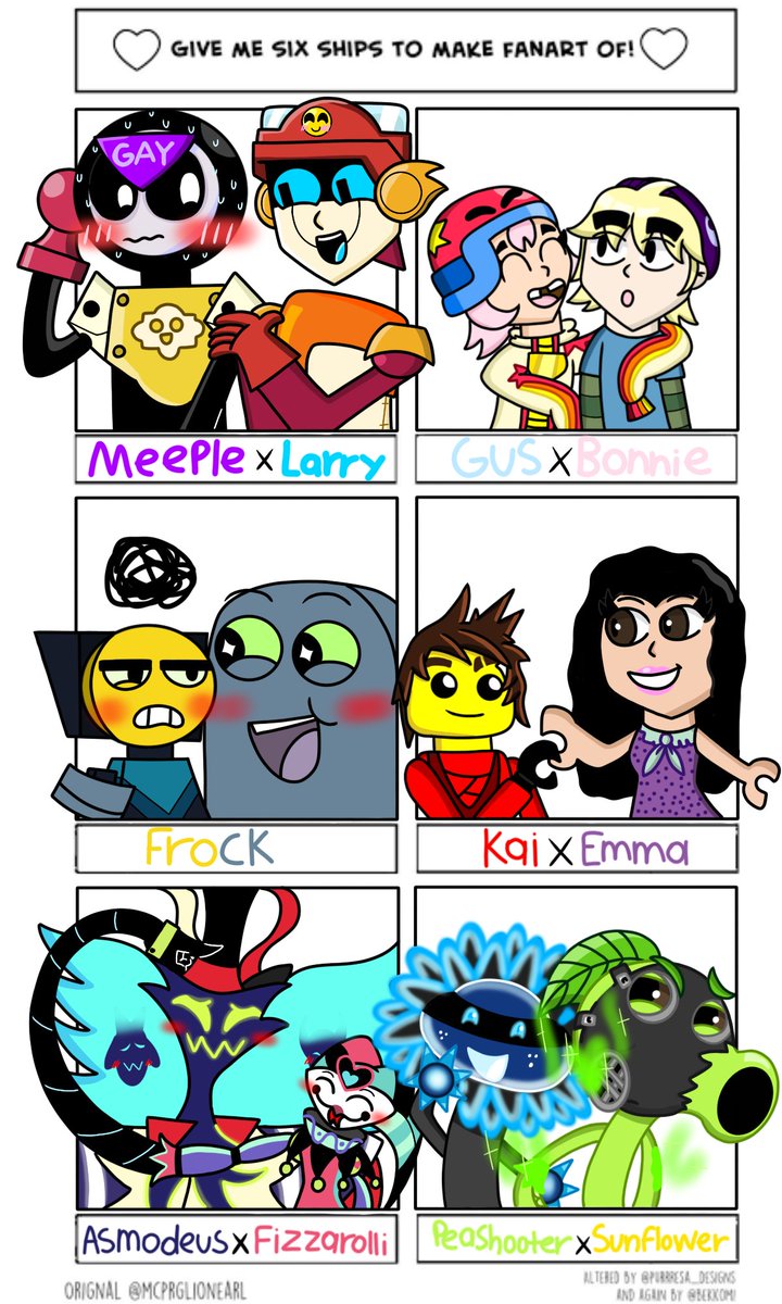 ClauBar19977's tweet image. ¡Feliz día de San Valentín! 🥰💖💕

Aquí están los ships que yo dibuje los que me comentaron y espero que les guste.

Fecha de la publicación: 14.02.25

(RESUBIDO)

#happyvalentinesday #BrawlStars #Lego #Unikitty #ninjago #LegoFriends #HelluvaBoss #plantsvszombies