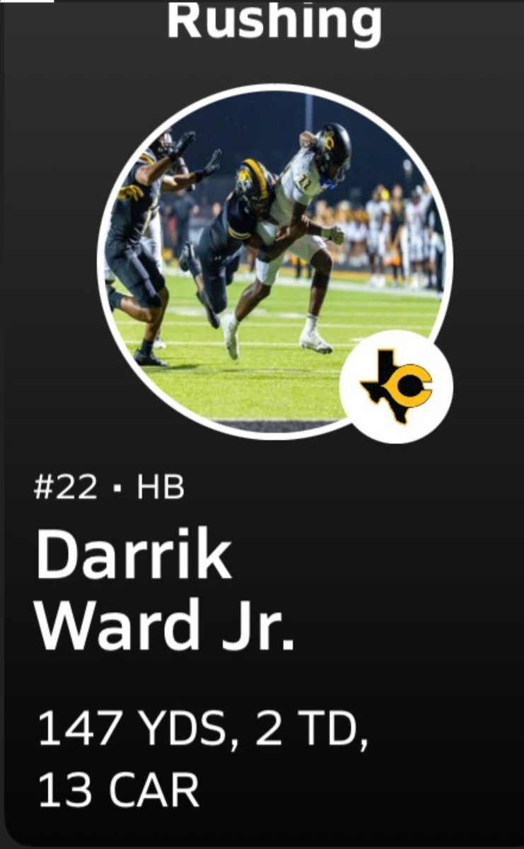 Marc Wright (@coachmarcwright) on Twitter photo Sophomore Runningback <a href="/DJWardJr/">Darrik “DJ” Ward Jr</a> 
Varsity Week 3 
La Familia Backfield Sophomore Runningback <a href="/DJWardJr/">Darrik “DJ” Ward Jr</a> 
Varsity Week 3 
La Familia Backfield