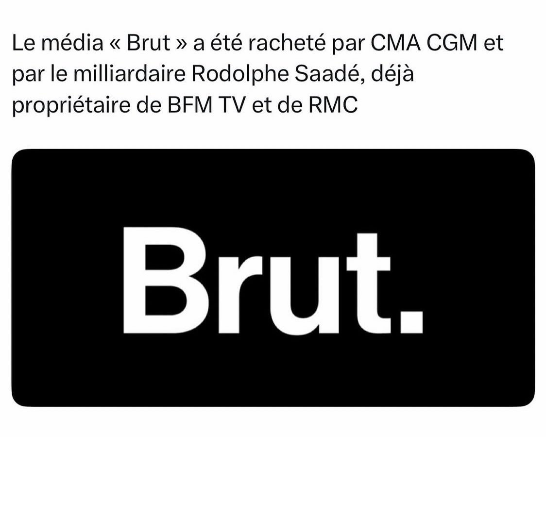 Quand les médias tombent tous dans les mêmes mains, ce n’est plus de l’info, c’est de la propagande déguisée.

Brut vient d’être avalé : une voix libre de moins.
