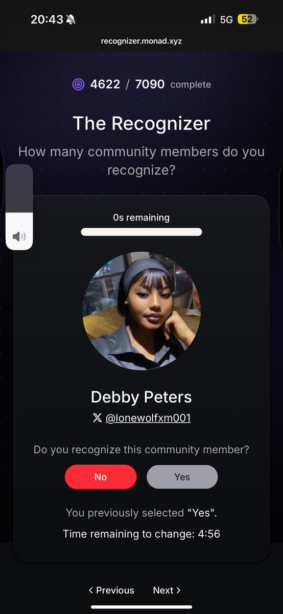 I just played the Monad Community Recognizer!

I'm doing my part in keeping the community safe, strong and thriving.

How well do you know the community?

 recognizer.monad.xyz/quiz

Hey guys I recognised y’all fame <a href="/clawnad9/">Claw ⨀</a> <a href="/LuchiBrown01/">Luchi Brown👑</a> <a href="/data_gene/">Data Gene🐼 | 10k 𓅪</a> <a href="/lonewolfxm001/">Debby Peters</a> . Kindly