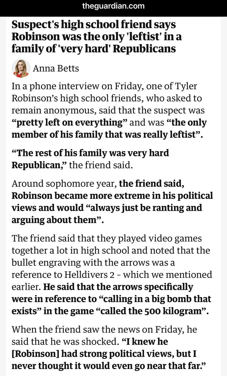 Keep track of who’s lying and do not let them get away with it. They know what they’re doing.

The evidence known so far has shown that the gunman was leftist, and may have been even more inclined to become radical as a rejection of his parent’s conservatism (this is very