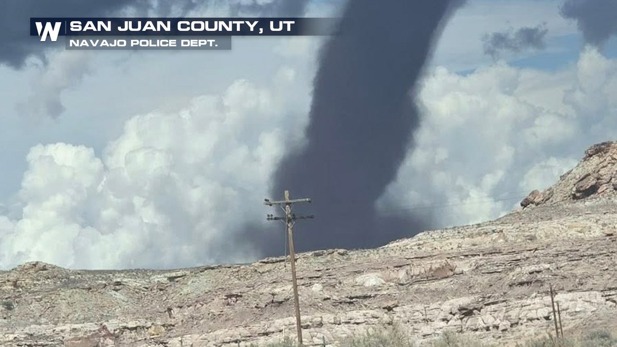 HAPPENING NOW: Severe storms are erupting across the four corners today with a confirmed tornado in southern Utah. 

Have you ever seen a tornado in the desert?🌪️

#UTwx