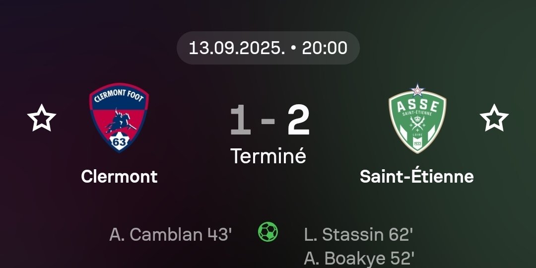 Sainté- Reims à 20h
Troyes-Guingamp à 14h...
Attention samedi à ne pas se retrouver à respectivement 6 et 5pts de retard