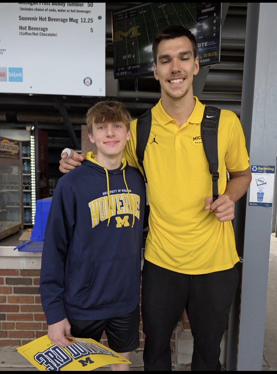 At the <a href="/UMichFootball/">Michigan Football</a> game today and got the pleasure to meet former <a href="/umichbball/">Michigan Men's Basketball</a> player, Vlad Goldin