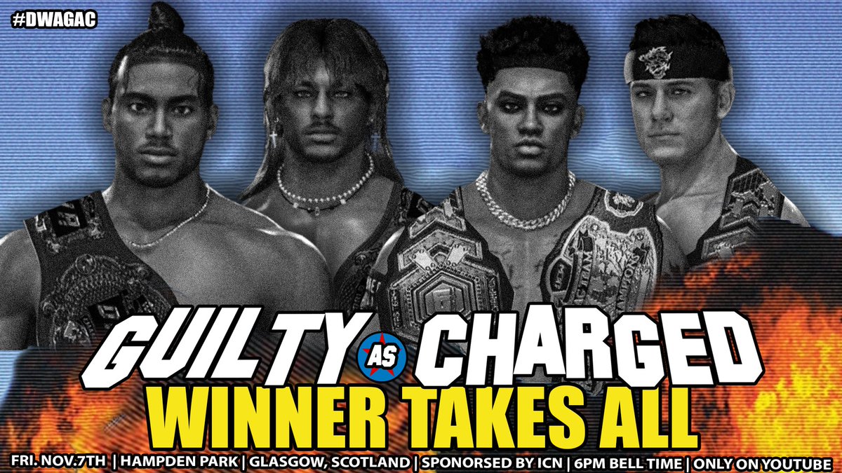 🚨DWA GAC UPDATE🚨

JUST SIGNED - 
WINNER TAKES ALL
DWA x ICN TAG TITLES

GOLDEN GENESIS (<a href="/Jert2K/">JSM</a> &amp; <a href="/alphaxomegaa/">⍣ 𝐏𝐇𝐎𝐄𝐍𝐈𝐗</a> ) VS SYNERGY (<a href="/Rockstar_Owen/">Owen Stevens//</a> &amp; <a href="/brody__thekid/">Brody Allin</a>)

NOVEMBER 7TH | 6PM ET | LIVE FROM SCOTLAND
#DWAGAC #CAW #WATCHICN