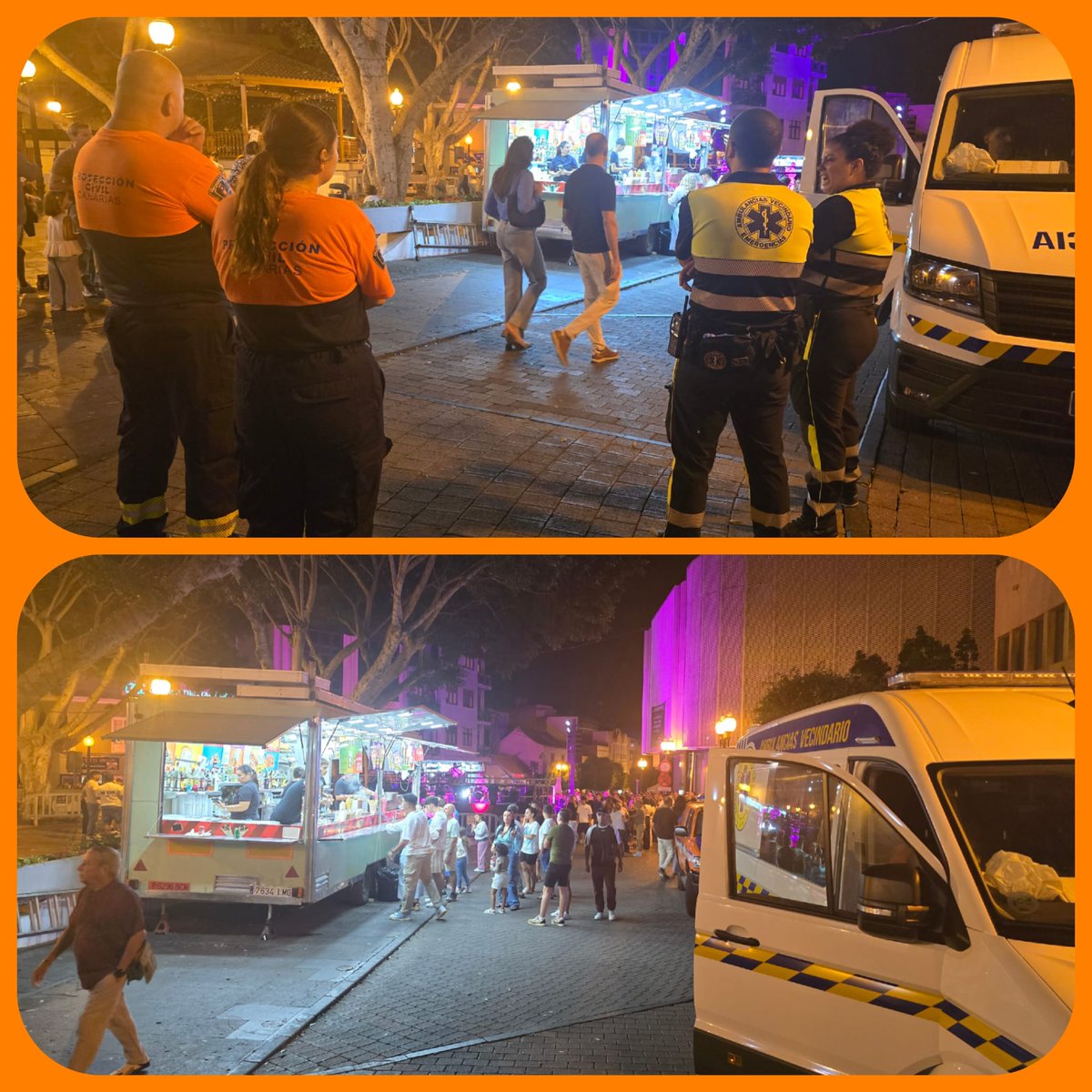 En la tarde-noche de hoy participamos en Telde Revive en colaboración con CECOCEM y Ambulancia Vecindario. ✨🤝🚑

#ProtecciónCivilTelde #TeldeRevive #CECOCEM #AmbulanciaVecindario #TrabajoEnEquipo #SeguridadCiudadana #OrgulloVoluntario