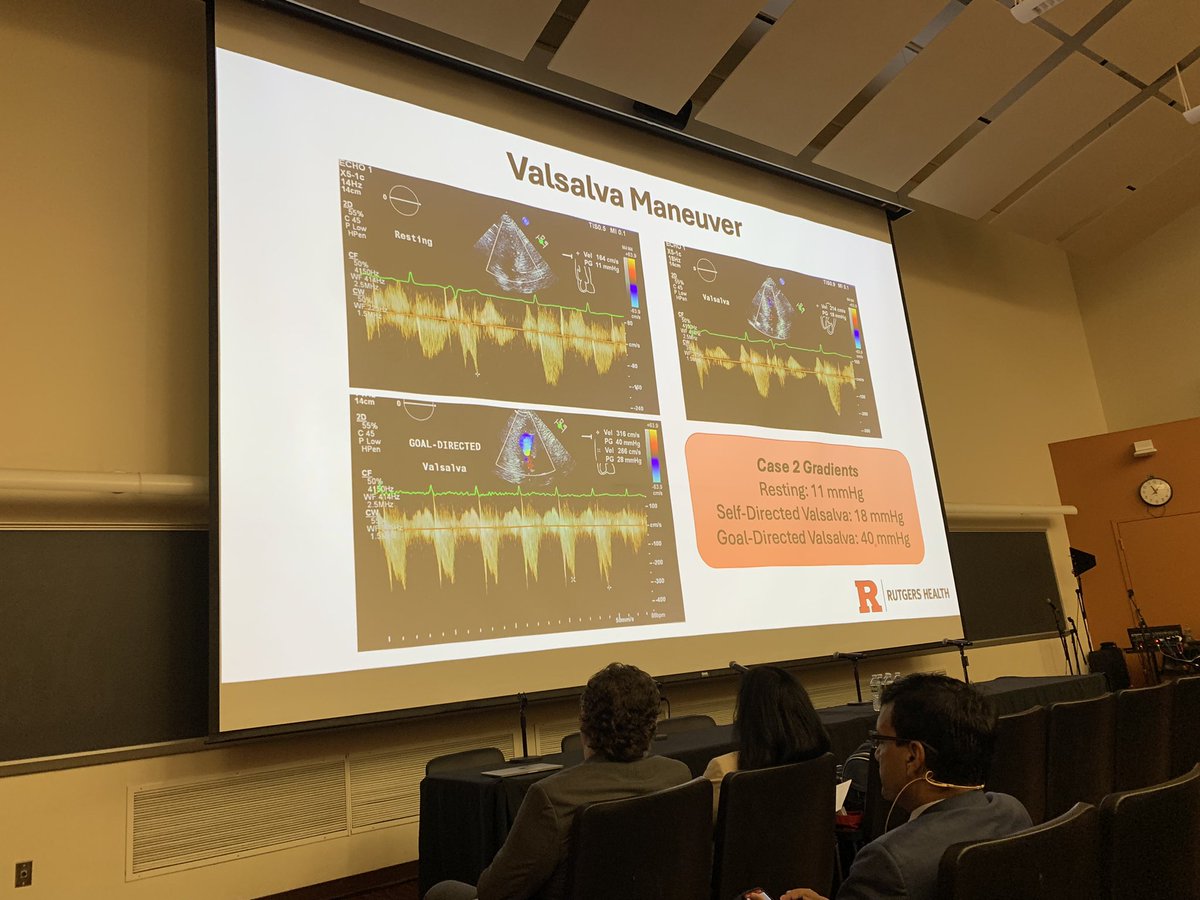 YantingWangMD's tweet image. Happening Now: 2nd Annual Rutgers Echo Symposium  show efficacy of easy and reproducible Goal Directed Valsalva during HCM evaluation in the echo lab. @RWJMS @RWJUH @KamuMaganti @HamiraniYasmin @ppsengupta1 @ChonyAlbertMD #echofirst @ASE360