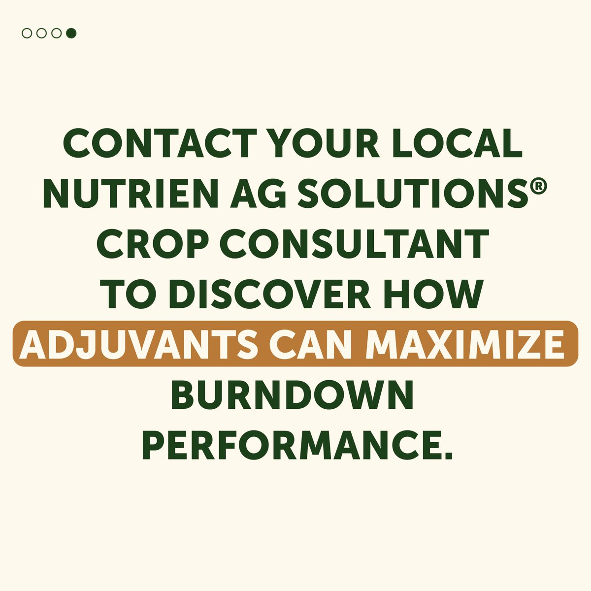 Fall burndown is only as strong as your adjuvant!

👉Swipe to learn how MSO® CONCENTRATE WITH LECI-TECH® boosts control and consistency against weeds.

Contact your local Nutrien Ag Solutions® Crop Consultant to learn more.