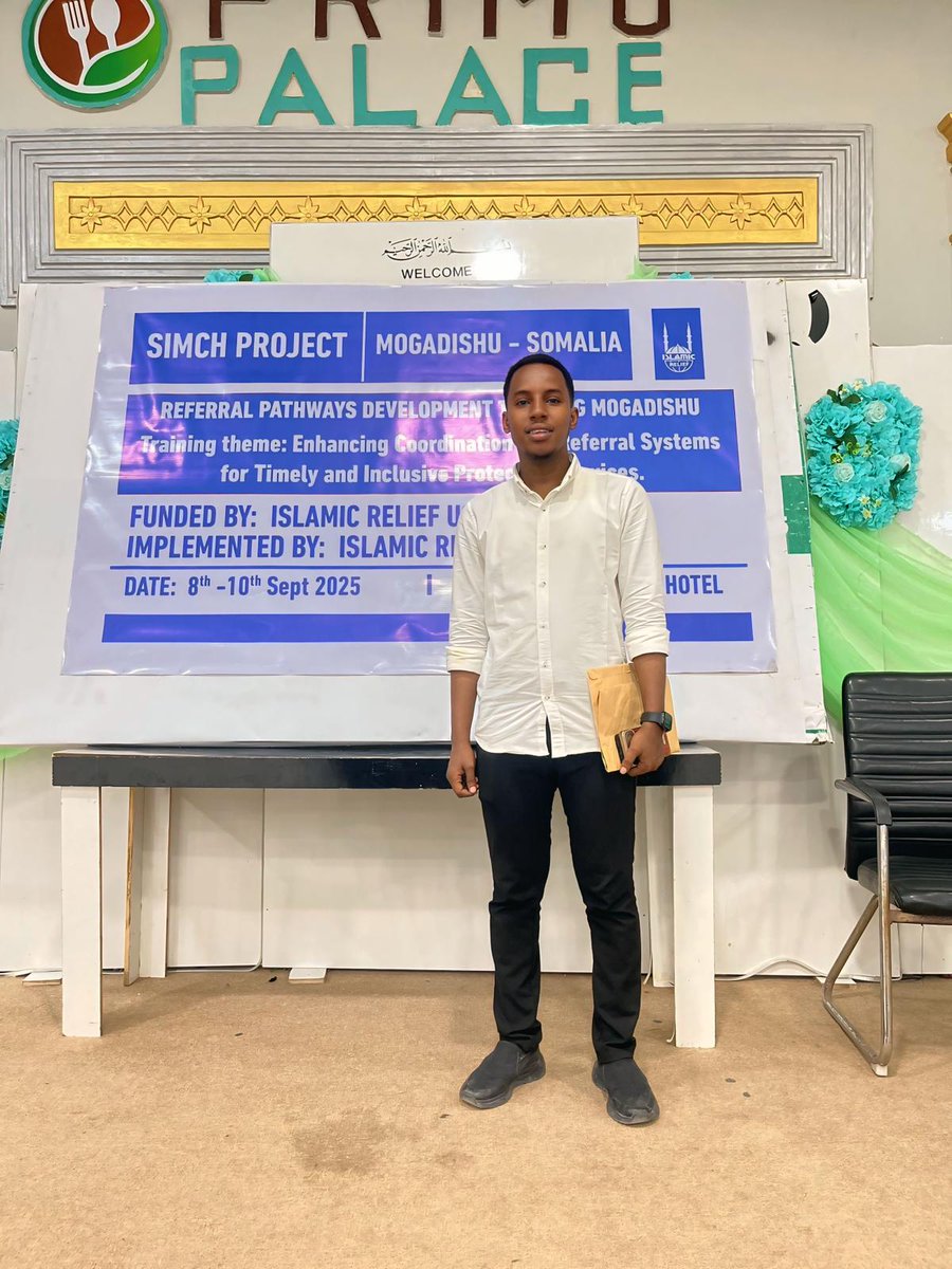 Sasdosom's tweet image. Our field officer @ZeydMohamedYusuf participated in the Referral Pathways Training organized by @IslamicRelief at Birimo Place Hotel, 8–10 Sept 2025. 🌍💪

#SASDO #IslamicRelief #ReferralPathway #CapacityBuilding