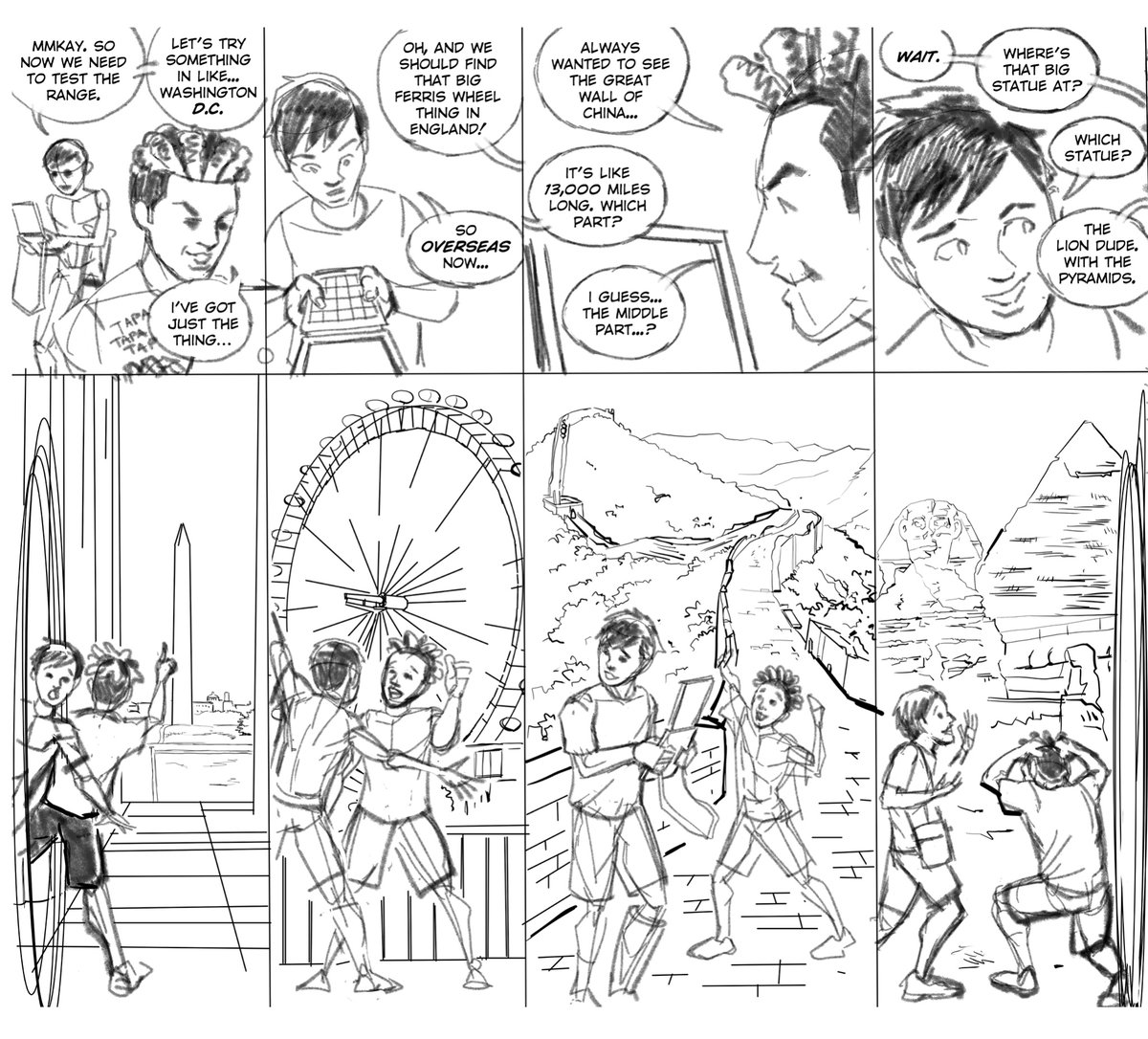 BenHumeniuk's tweet image. Just finished penciling some pages for a new graphic novel pitch. This one’s gonna have a pretty wide scope— figuratively and literally, y’all! 🌏 🤞