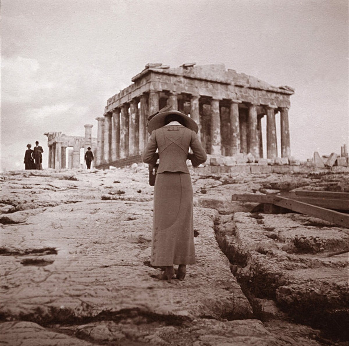 Visitor standing before the Parthenon, 15 April 1911