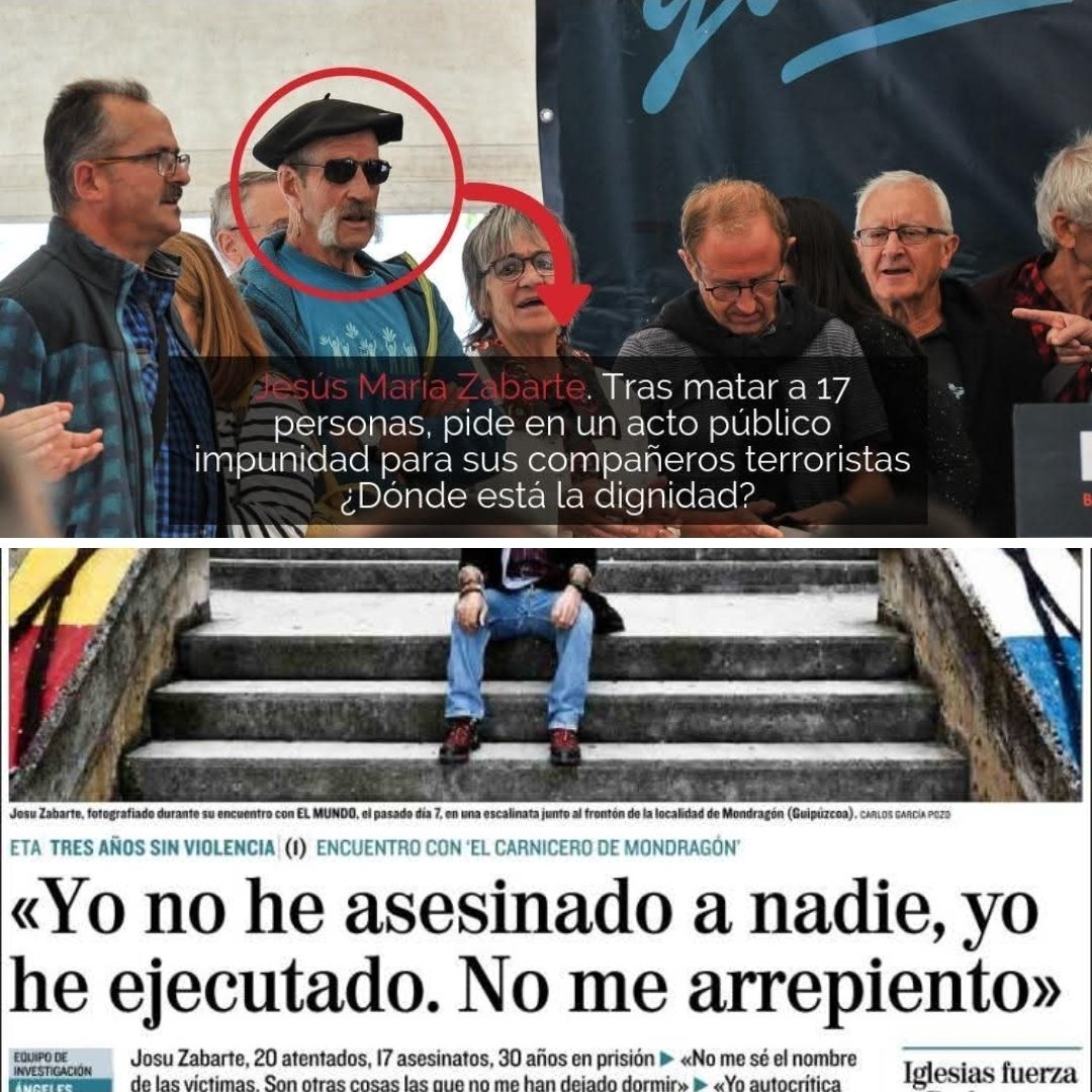 LSCat_USA's tweet image. TREMENDO
El carnicero de Mondragón, el etarra que asesinó a 17 españoles, muchos por la espalda o la nuca, cobarde como pocos...a este asesino ahora se lo ve tomando unos vinos en su pueblo y disfrutando de la vida. NO SE ARREPIENTE. 
#LaSilenciosaCat
#XplicaAlLímite