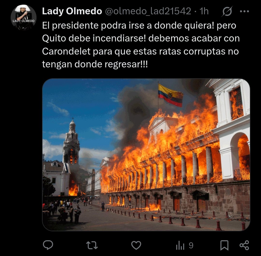 Aquí un delincuente correista más llamando a INCENDIAR A QUITO. Malditos atrasapueblos.