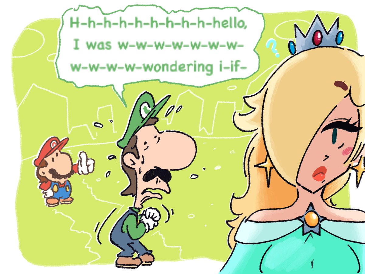 jacobscomix's tweet image. Luigi shoots his shot 🍝⭐️
#mario #supermario #luigi #rosalina #webcomic #doodle