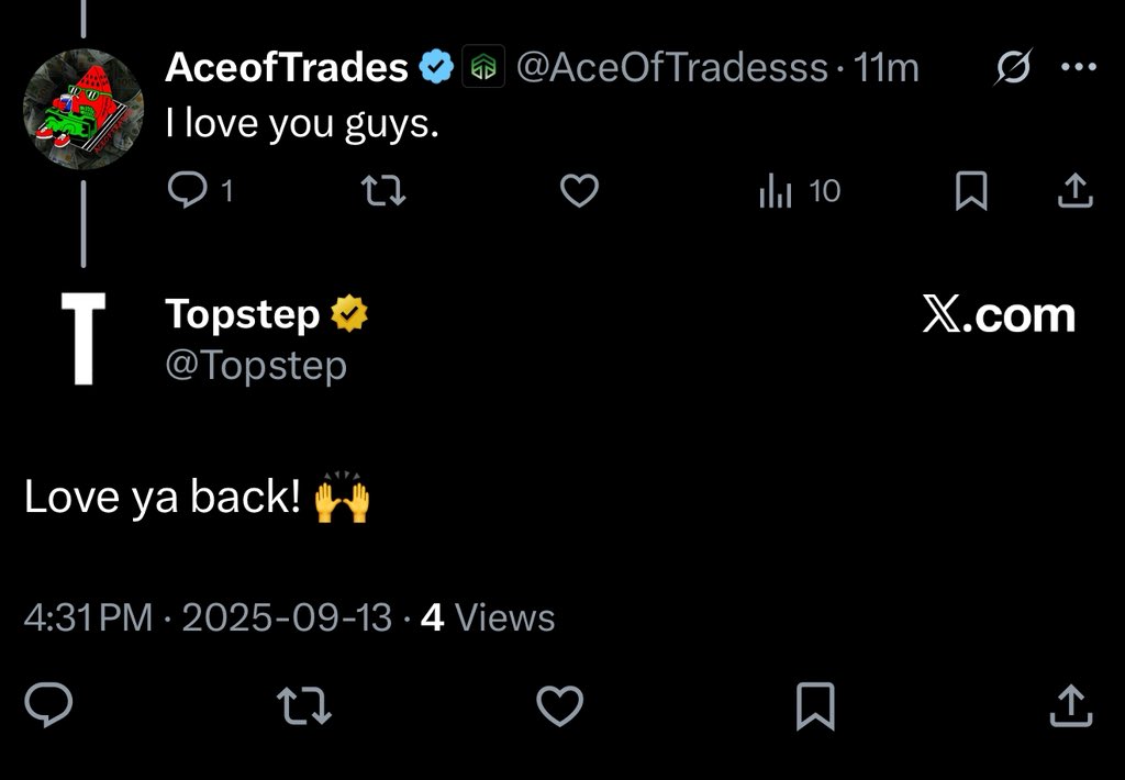 AceOfTradesss's tweet image. @Topstep &amp;amp; I are in a monogamous relationship.