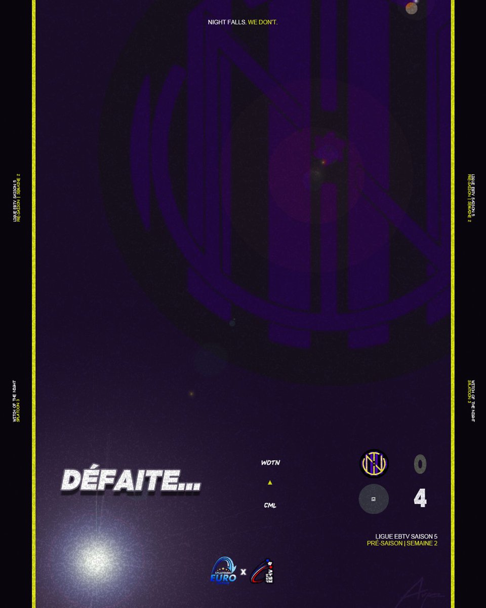 On perd notre match face à Camellia, avec plus d'entraînement on aurait pu rivalisée peut-être gagner.

Gg Camellia !

LU : 
<a href="/Julien192_/">Julien192</a> 
<a href="/Arpez_Off/">Arpez</a> 
<a href="/KlazMp4/">Klaz.mp4</a> 
<a href="/MTallaron/">MaT</a> 
<a href="/SwaggyTetra_/">Swαggγ</a> 

#NightFallsWeDont