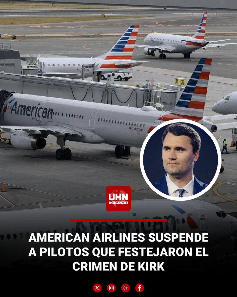 🇺🇸‼️ | ÚLTIMA HORA — American Airlines retiró de servicio a varios pilotos que celebraron el asesinato de Charlie Kirk. El Secretario de Transporte exigió su despido inmediato: “Una aerolínea no puede tolerar esa conducta repugnante”.