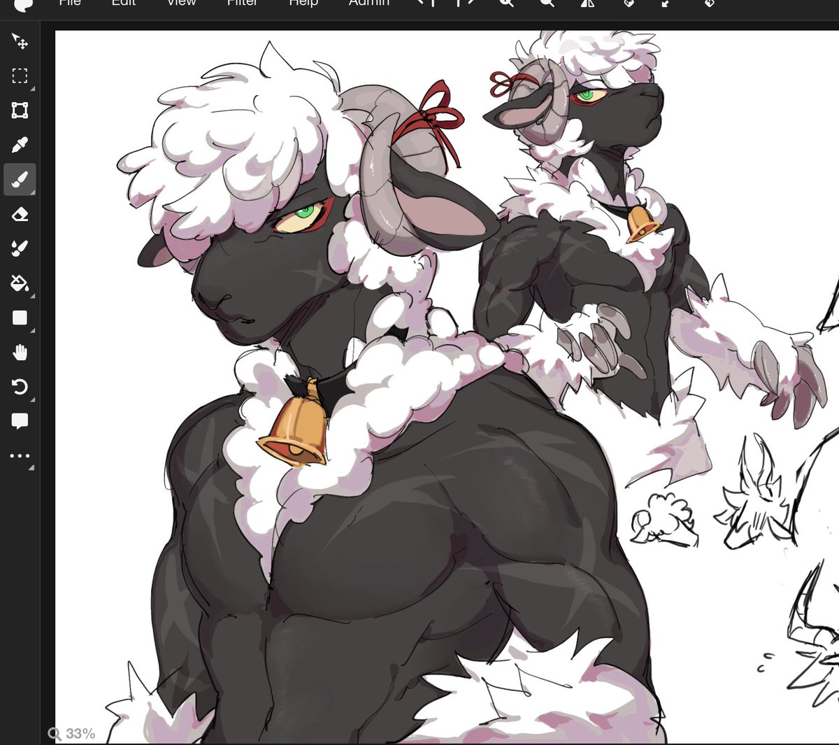 bluddwxx's tweet image. sketches in magma with the sheep boy🐑☁️