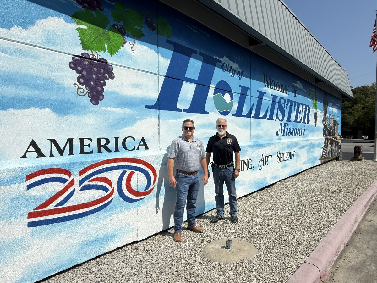 Brad Hudson (@brad_hudson_) on Twitter photo .<a href="/RepSeitz156/">Rep. Brian Seitz</a> and I are proud to say that we have the FIRST (that we know of) #America250 mural painted in Missouri, right here in our districts!
Thank you to the City of Hollister for their patriotism and celebration of our country! .<a href="/RepSeitz156/">Rep. Brian Seitz</a> and I are proud to say that we have the FIRST (that we know of) #America250 mural painted in Missouri, right here in our districts!
Thank you to the City of Hollister for their patriotism and celebration of our country!