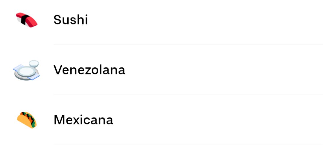 Me meto a Uber eats y veo que la opción de comida venezolana es un plato vacío???? bro????