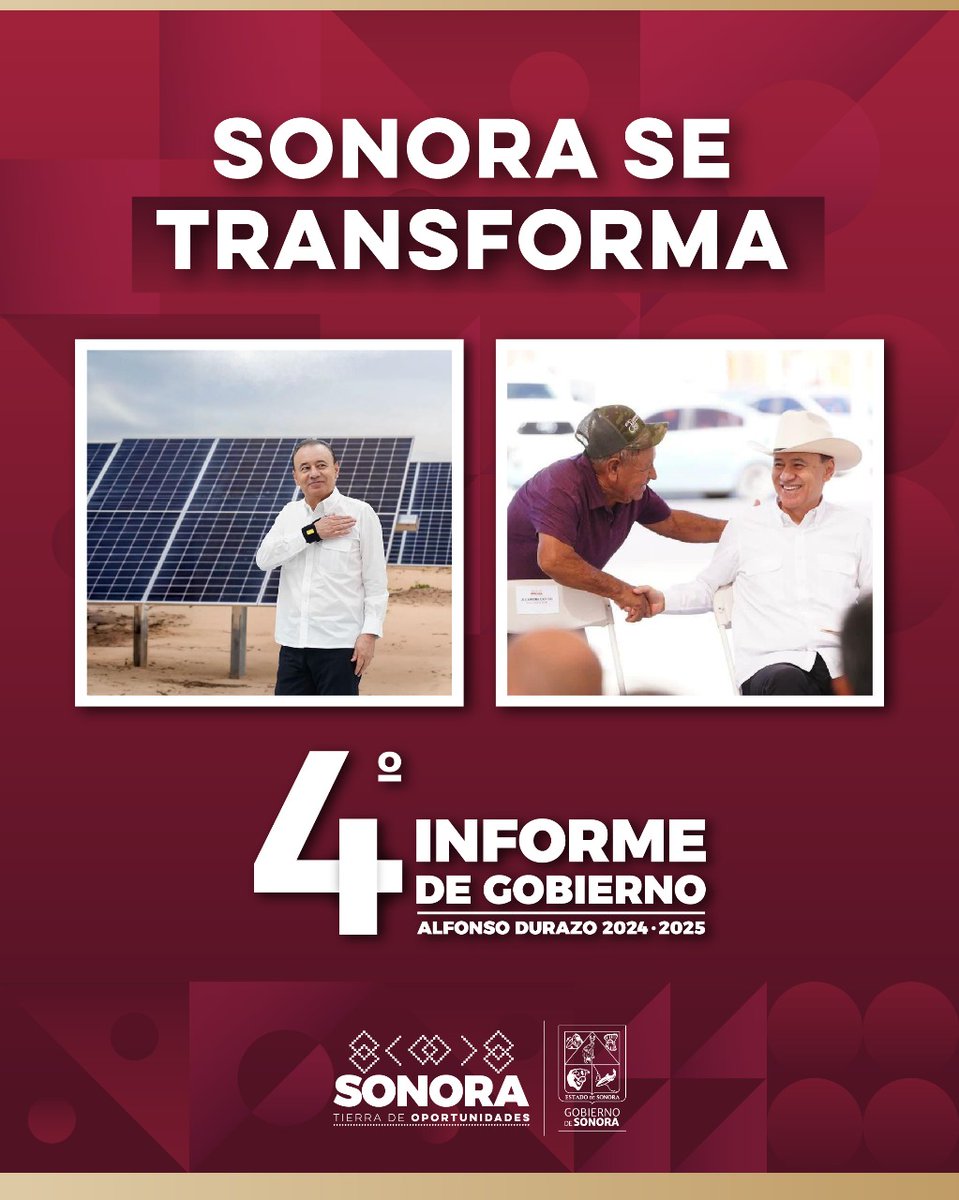 Con visión, disciplina y resultados, Sonora está cambiando. Sonora se transforma con nuestro gobernador <a href="/AlfonsoDurazo/">Alfonso Durazo</a>. #SonoraSeTransforma