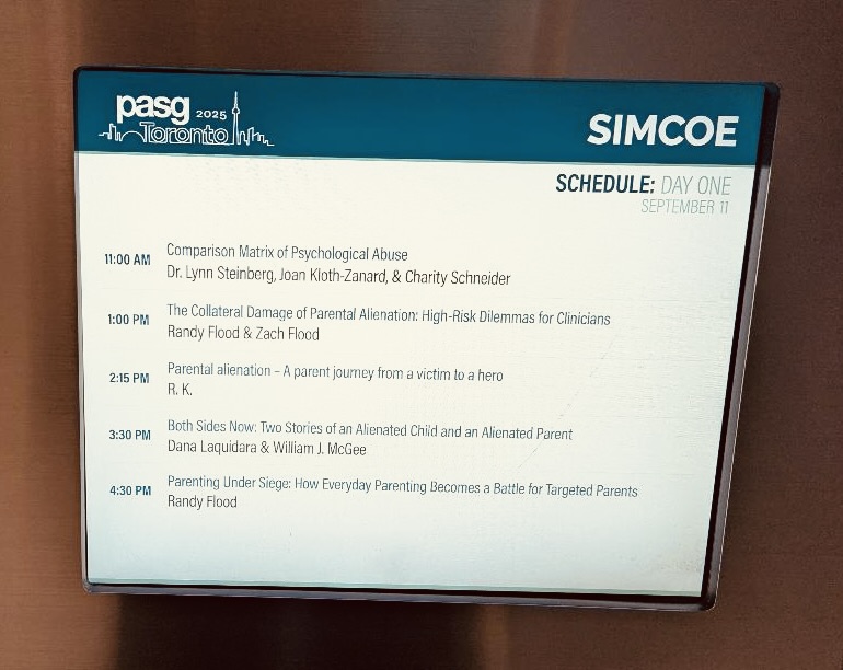 Just had a very rewarding experience at the PASG conference in Toronto, reading from my novel HALF THE CHILD and hearing stories from both parents and grown children about custodial issues. Many thanks to my Both Sides Now reading partner Dana for making it happen.